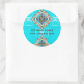 chakra massage therapeut Yoga turquoise bohemian Ronde Sticker (Tas)