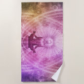 Chakra Mediation Yoga Symbol Paars Strandlaken (Voorkant)