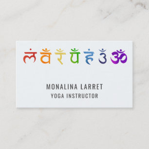 Chakra Meditation Symbol Yoga Instructor Visitekaartje