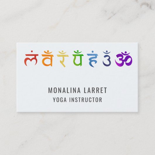 Chakra Meditation Symbol Yoga Instructor Visitekaartje (Voorkant)