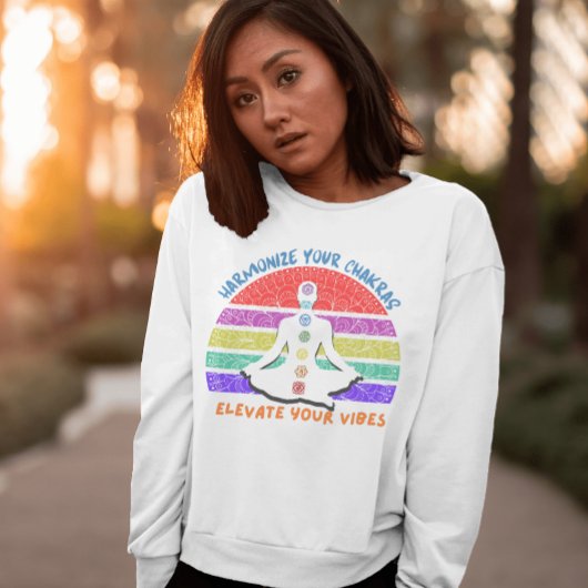 Chakra Meditation Yoga Rainbow Sunset T-shirt
