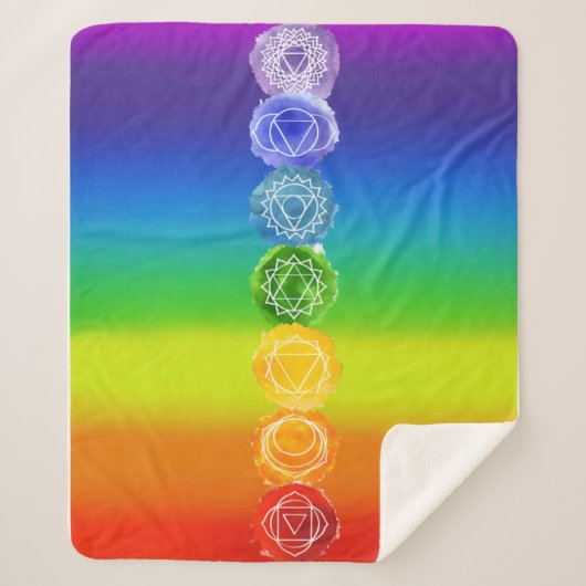 Chakra-medium Sherpa Deken (Voorkant)