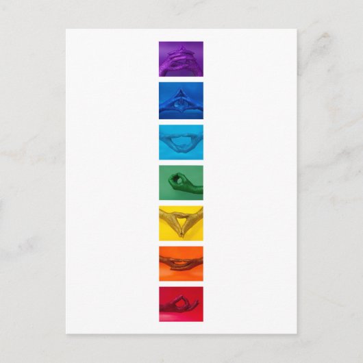 Chakra Mudra Glitter Hands Verticaal Briefkaart (Voorkant)