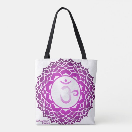 Chakra Om Namaste over gedrukt Tas (Achterkant)