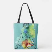 Chakra Om Namaste over gedrukt Tas (Achterkant)