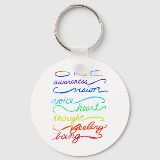 Chakra One Inspirerend Word Art Sleutelhanger (Voorkant)