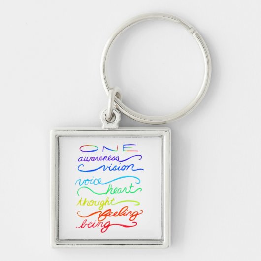 Chakra One Inspirerend Words Art Sleutelhangers (Voorkant)