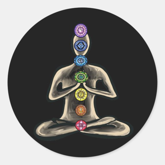 Chakra Powered Ronde Sticker (Voorkant)