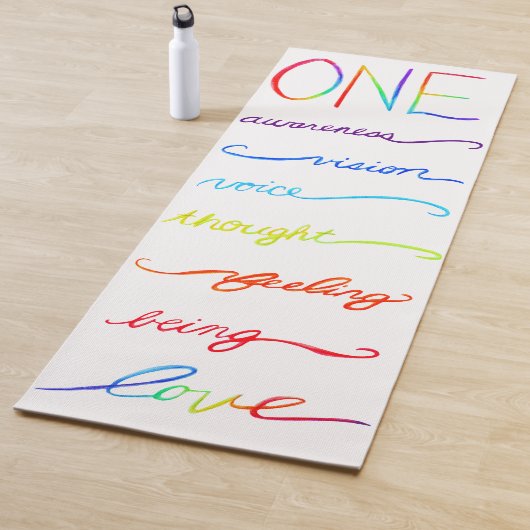Chakra Rainbow Word Art Yoga Mat (In situ)