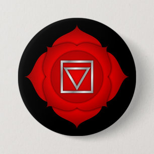 Chakra Red Root Zen Yoga Spirituele Meditation Ronde Button 7,6 Cm