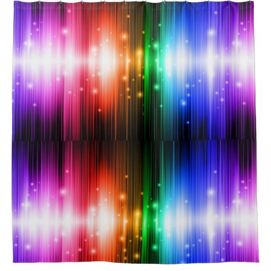 chakra,regenboogkleuren,sparkle,glitter,bokeh,faux douchegordijn (Voorkant)