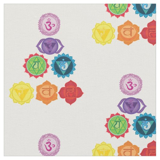 Chakra, Seven Chakras Energy System Fabric Stof (Close Up)
