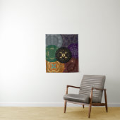Chakra Shadow Mandala Collage Multi-Color Tapestry Wandkleed (In situ)