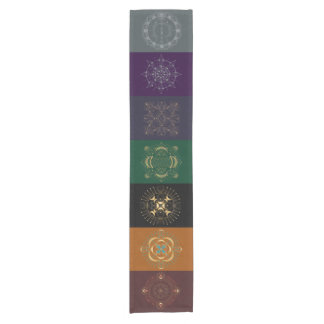 Chakra Shadow Mandala Color Block Table Runner Korte Tafelloper