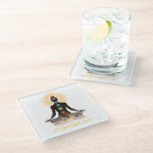 Chakra Silhouette Coaster – Let Your Light Shine Glazen Onderzetter (Schuin)