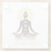 Chakra Silhouette Coaster – Let Your Light Shine Glazen Onderzetter (Achterkant)