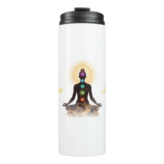 Chakra Silhouette – Let Your Light Shin Thermosbeker (Voorkant)