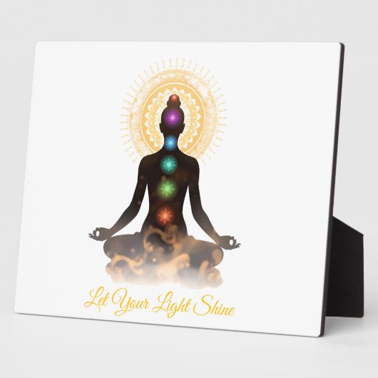 Chakra Silhouette Tabletop Plaque with Easel Fotoplaat (Zijkant)