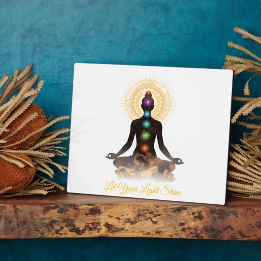 Chakra Silhouette Tabletop Plaque with Easel  Fotoplaat (Zijkant)