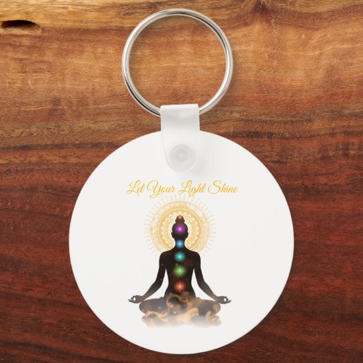 Chakra Silhouette Tabletop Plaque with Easel Sleutelhanger (Achterkant)