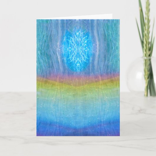 Chakra Simmer, Regenbooglicht, etherische meditati Kaart (Voorkant)