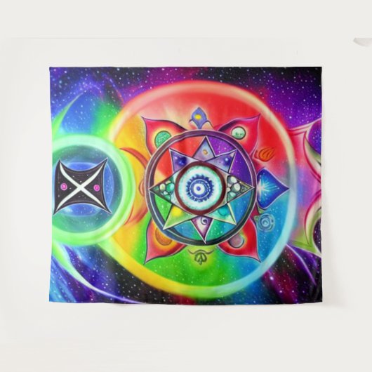 Chakra Symbol Tapestry Wandkleed (Voorkant (horizontaal))