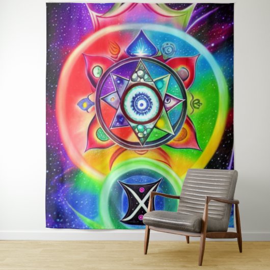 Chakra Symbol Tapestry Wandkleed (In situ)