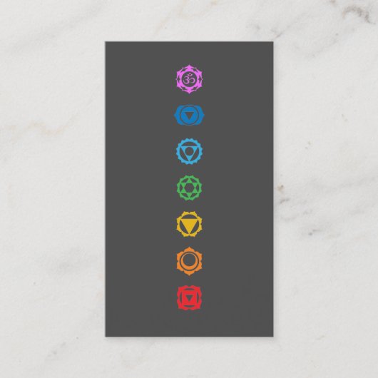 Chakra Symbool Visitekaartje – Regenboogenergie (Voorkant)