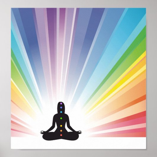 chakra system yoga yogi zen aura ohm chi energy poster (Voorkant)