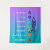 Chakra Tree Pose: Spirituele kunst Yoga Meditatie Wandkleed (Voorkant)