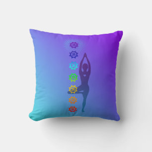 Chakra Tree Pose; Yoga & Meditatie Spiritueel Kussen