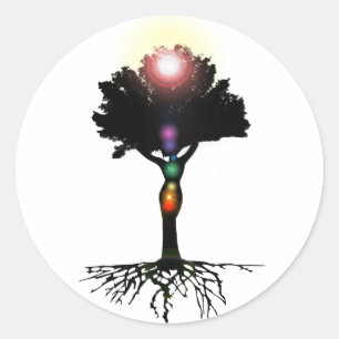 Chakra Tree Ronde Sticker