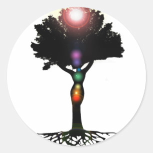 Chakra Tree Ronde Sticker