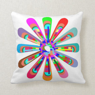 CHAKRA WHEEL Ronde Neon Sparkle Healing Decoration Kussen