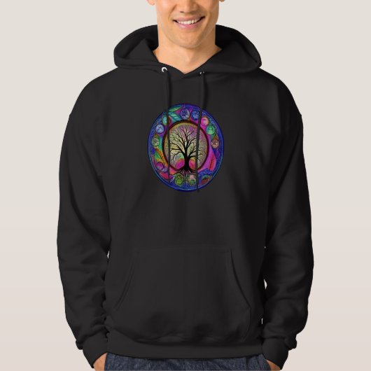 Chakra Whimsical Fantasy Tree of Life Hoodie (Voorkant)