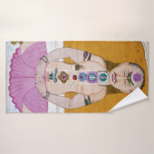 Chakra Yoga Illustratie voor Meditatie Badhanddoek (Badhanddoek)
