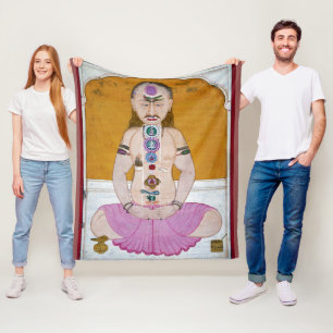 Chakra Yoga Illustratie voor Meditatie Fleece Deken