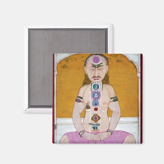 Chakra Yoga Illustratie voor Meditatie Magneet (Voorkant / Achterkant)