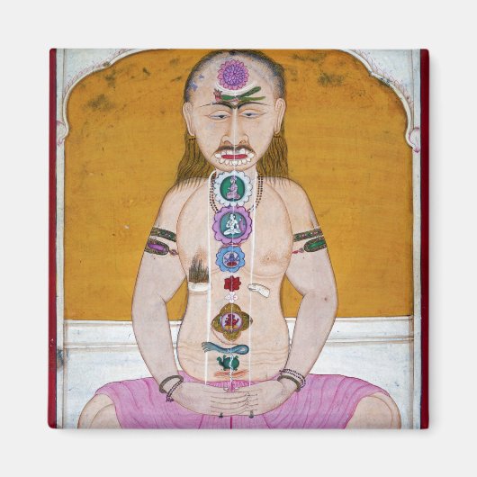 Chakra Yoga Illustratie voor Meditatie Magneet (Voorkant)