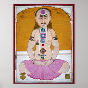Chakra Yoga Illustratie voor Meditatie Poster