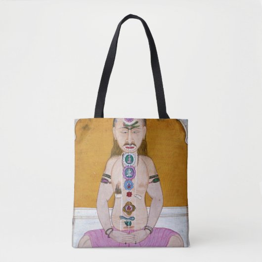 Chakra Yoga Illustratie voor Meditatie Tote Bag (Voorkant)