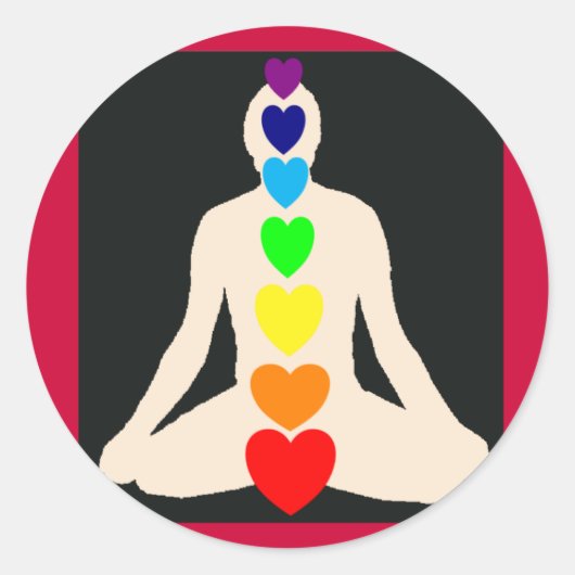 Chakra Yoga Lotus Position Gifts Ronde Sticker (Voorkant)