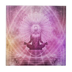 Chakra Yoga Meditation Ceramic Photo Tile Tegeltje