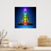 chakra , zeven chakras , energiesysteem , symbolen poster (Keuken)