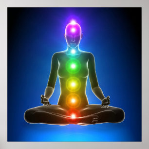 chakra , zeven chakras , energiesysteem , symbolen poster
