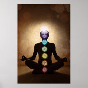 chakra , zeven chakras , energiesysteem , symbolen poster