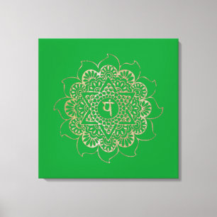 Chakras Anahata - Kouddoek Canvas Afdruk