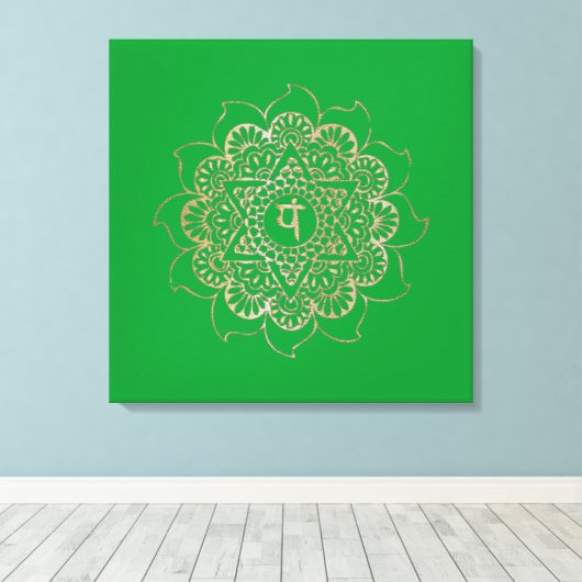 Chakras Anahata - Kouddoek Canvas Afdruk (Insitu (Houten vloer))