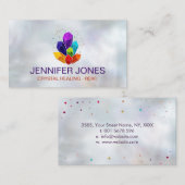 Chakras Crystals Cluster op de moeder van parels Visitekaartje (Voorkant / Achterkant)
