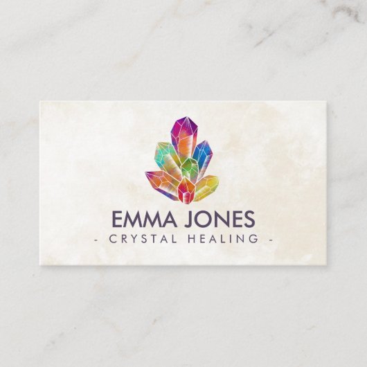 Chakras Crystals Cluster Visitekaartje (Voorkant)